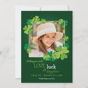 Kärlek Tur och Skratt St. Patrick's Day Card Julkort