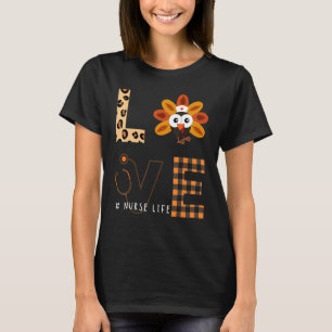 Kärlek Turkey Stethoscope Leopard Checkered Nurse T Shirt