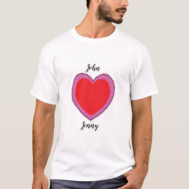 KÄRLEK TVÅ HJÄRTOR I ETT T SHIRT (Framsida)