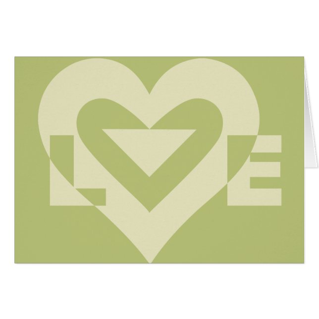 Kärlek tvåtonssäsong Grönt Hälsningskort (Framsidan Horizontal)