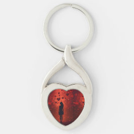 Kärlek Twisted Heart Silverfärgad Nyckelring
