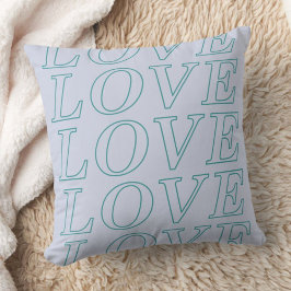 Kärlek Typografi Alla hjärtans dag Pillow - blå Kudde