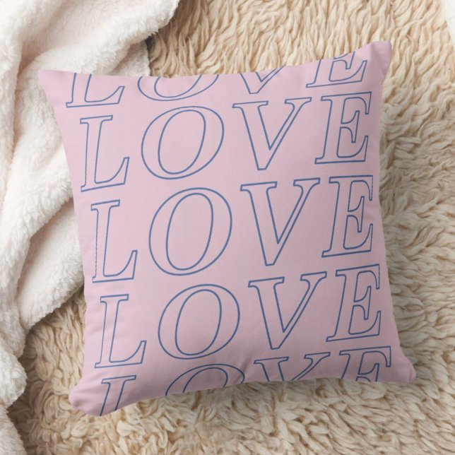 Kärlek Typografi Alla hjärtans dag Pillow - Lavend Kudde (Skapare uppladdad)