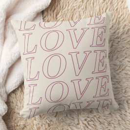 Kärlek Typografi Alla hjärtans dag Pillow - Lila Kudde