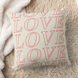 Kärlek Typografi Alla hjärtans dag Pillow - Röd Kudde