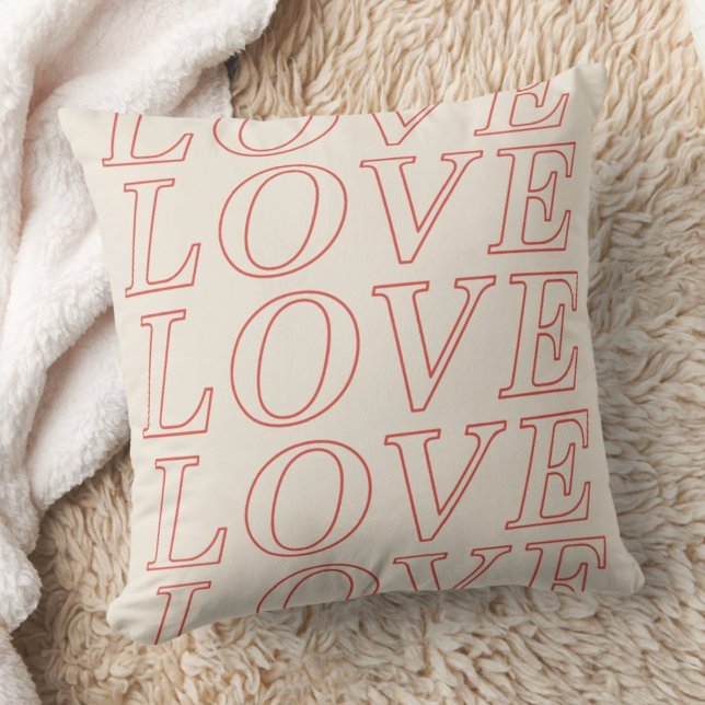 Kärlek Typografi Alla hjärtans dag Pillow - Röd Kudde (Skapare uppladdad)