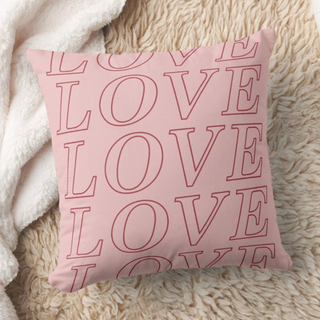 Kärlek Typografi Alla hjärtans dag Pillow - Rosa Kudde (Skapare uppladdad)