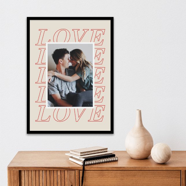 Kärlek Typografi Alla hjärtans dag Poster - Röd (Skapare uppladdad)