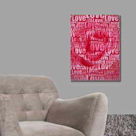 Kärlek-typografi för Anpassningsbarna shock rosa i Poster