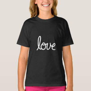 Kärlek Typografi - minimalt romantiskt T-Shirt
