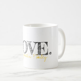 KÄRLEK. Typografi Namn Modern par Kids Pets Kaffemugg