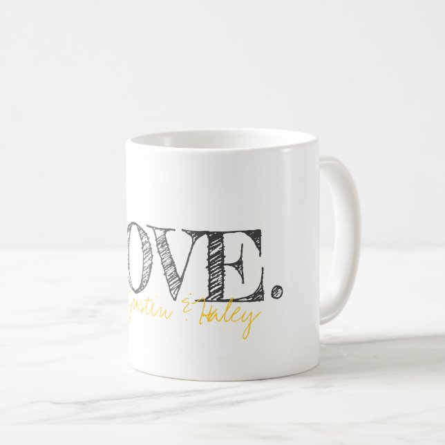 KÄRLEK. Typografi Namn Modern par Kids Pets Kaffemugg (Framsida höger)