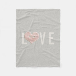 KÄRLEK Typografi och Rosa Heart | Fleece Blanket