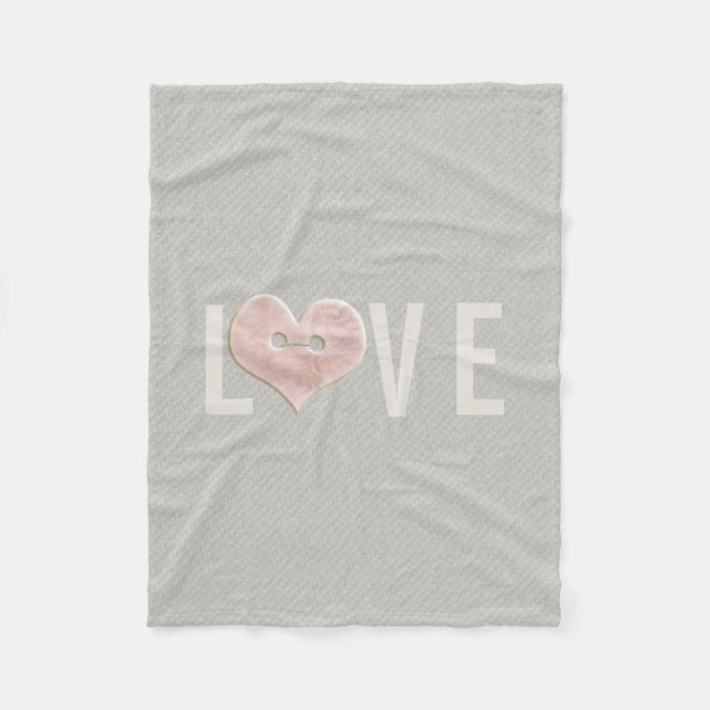 KÄRLEK Typografi och Rosa Heart | Fleece Blanket (Framsidan)