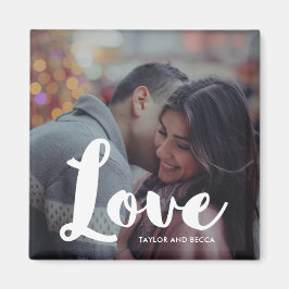 Kärlek-typografifoto och Namn-magnet Magnet