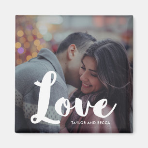 Kärlek-typografifoto och Namn-magnet Magnet