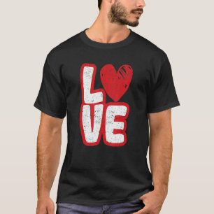 Kärlek Typography Hearts Valentine Day Romantic C T Shirt