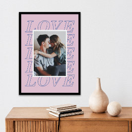 Kärlek Typography Valentine Day Poster - Lavender