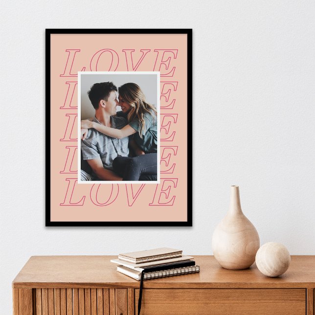 Kärlek Typography Valentine Day Poster - Persikor (Skapare uppladdad)