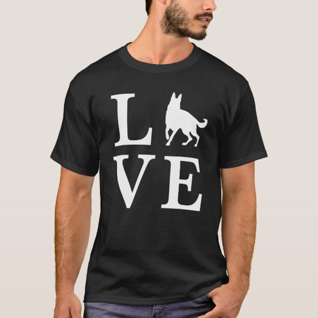 KÄRLEK - Tysk schäferhund T Shirt (Framsida)