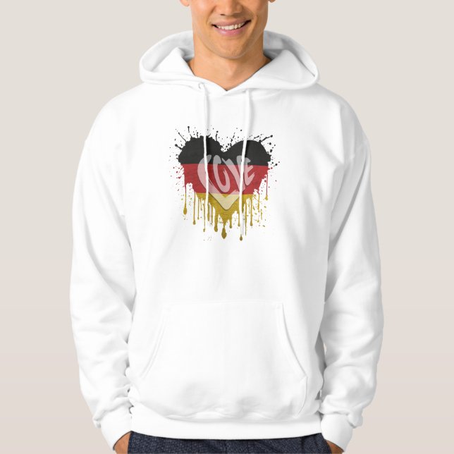 Kärlek Tyskland Flagga Hoodie (Framsida)