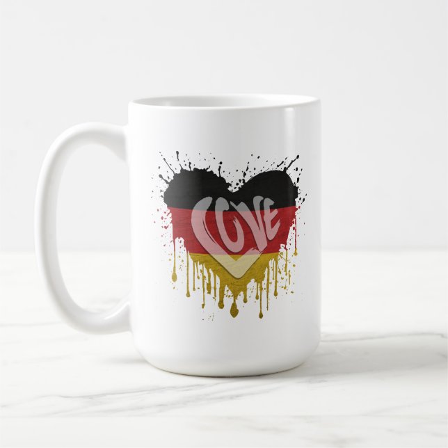 Kärlek Tyskland Flagga Kaffemugg (Vänster)