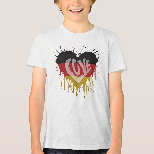 Kärlek Tyskland Flagga T Shirt (Framsida)