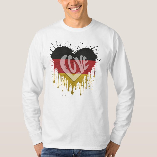 Kärlek Tyskland Flagga T Shirt (Framsida)