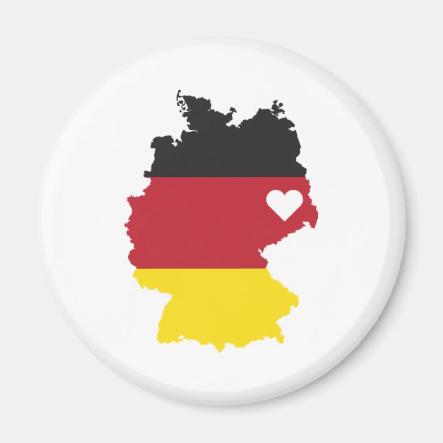 Kärlek Tyskland Gift German Pride Heart Magnet (Framsidan)
