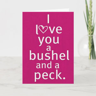 KÄRLEK U A BUSHEL/A PECK/HUGS RUNT DIN NACKE HELGKORT