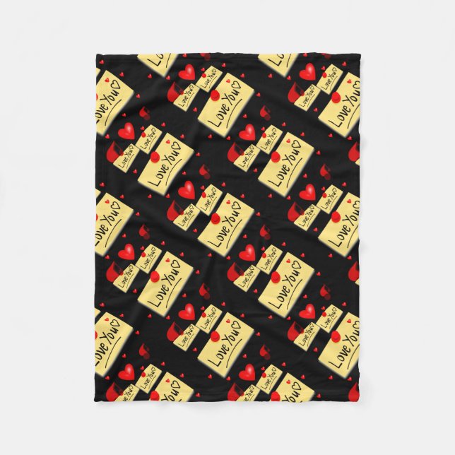 kärlek u black zazzle new fleecefilt (Framsidan)