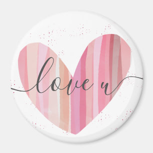 kärlek U Cute Rosa Texturerat hjärta Magnet