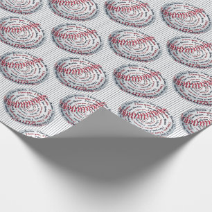 Kärlek U Kärlek Boston-Baseball Gift Wrap 02-Blue Presentpapper