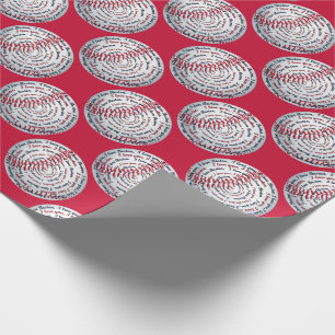 Kärlek U Kärlek Boston-Baseball Gift Wrap 06-Red Presentpapper