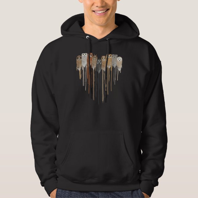 Kärlek Uggla Feather Heart inative American Chie Hoodie (Framsida)