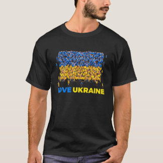 Kärlek Ukraina Flagga I står med Ukrainas Lycklig  T Shirt