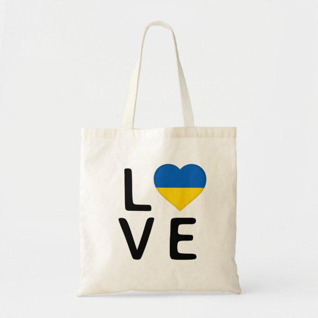 Kärlek - Ukraina Flagga Tygkasse (Framsidan)