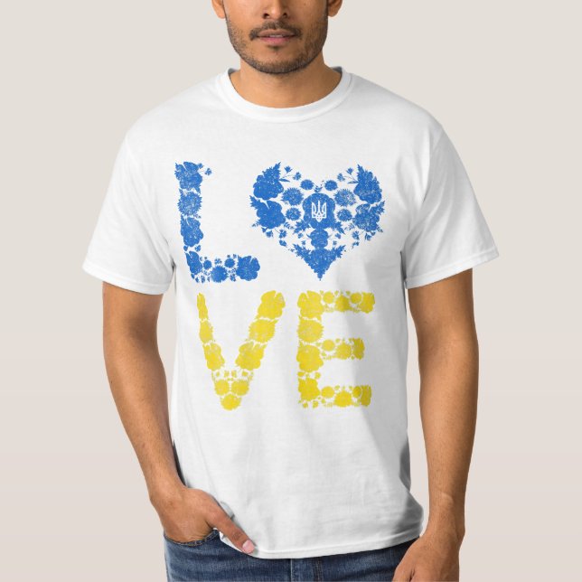 Kärlek Ukraina Heart Ukraina T Shirt (Framsida)