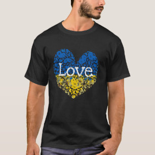 Kärlek Ukraina Heart Ukrainas Blommigt Ukrainas FL T Shirt