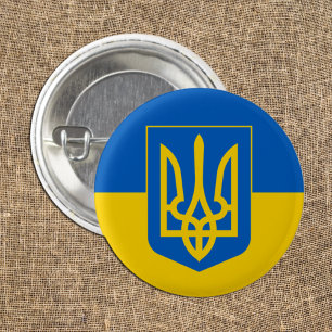 Kärlek Ukraina och Ukraina Flagga mode / sportfan Knapp