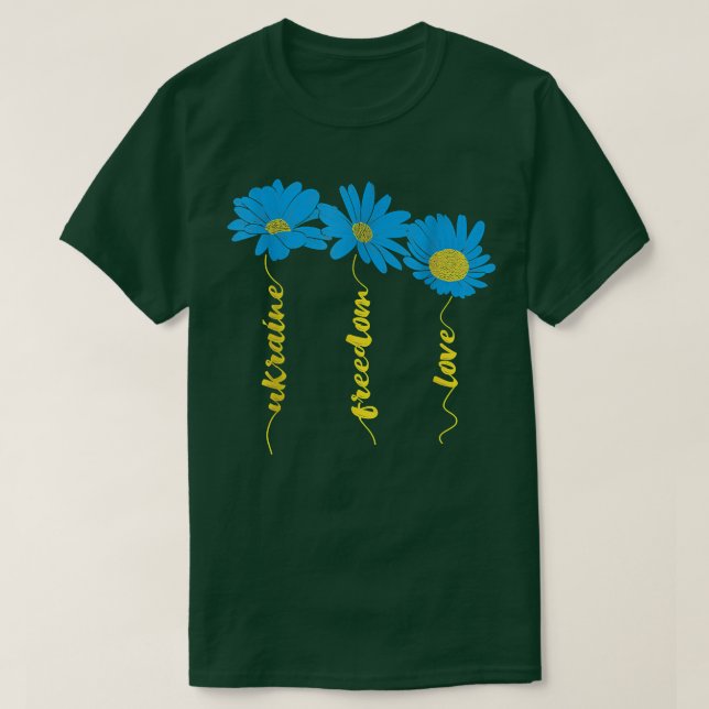 KÄRLEK Ukraina Solrossolrosolja, ukrainskt Flagga  T Shirt (Design framsida)