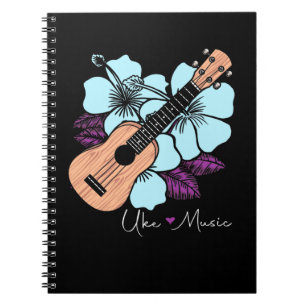 Kärlek Ukulele Music Guitar Flowers Hawaii Anteckningsbok