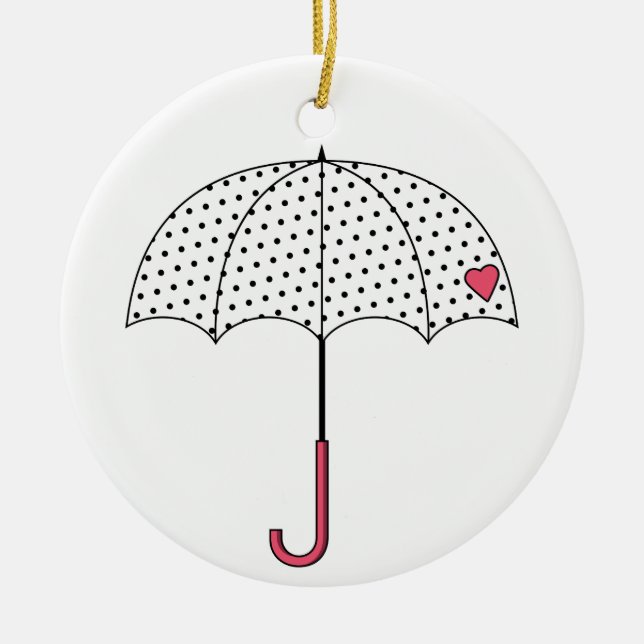Kärlek Umbrella Julgransprydnad Keramik (Framsidan)