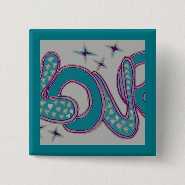 Kärlek under 1960-talet stil knapp (Framsida)