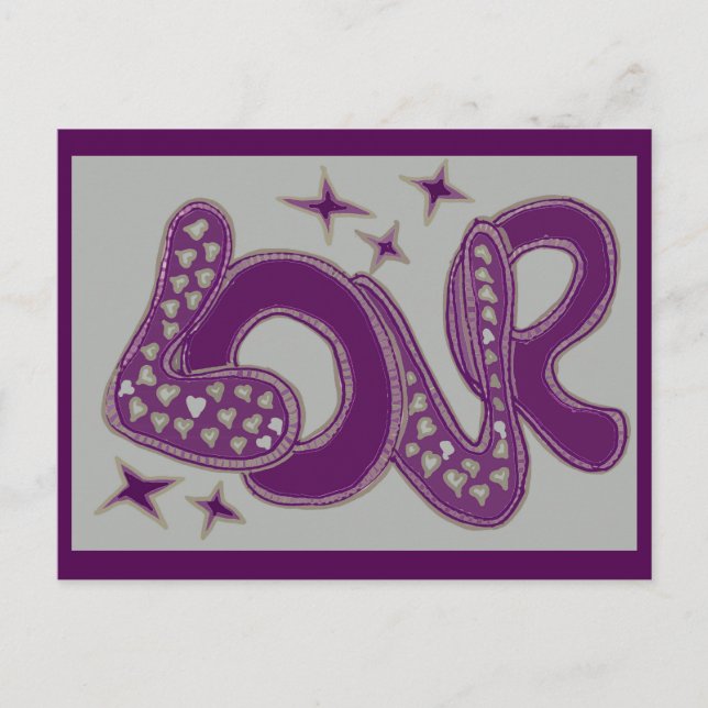 Kärlek under 1960-talet stil vykort (Framsida)