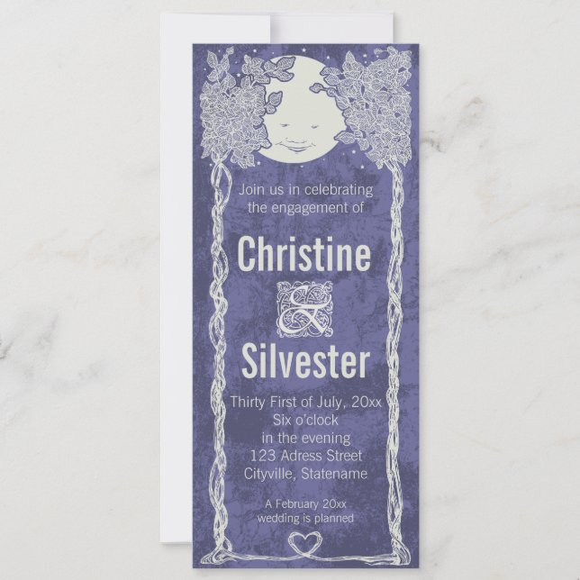 Kärlek under stjärnor, förlovning inbjudningar (Framsida)