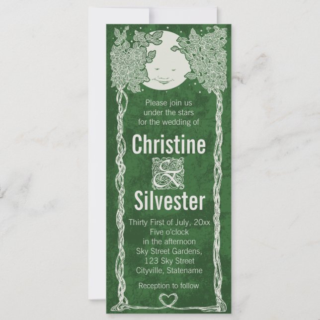 Kärlek under stjärnorna, bröllop inbjudningar (Framsida)
