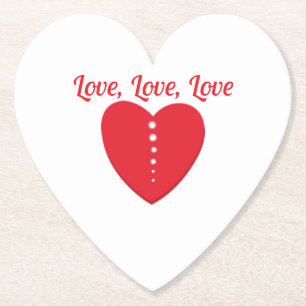 Kärlek Underlägg Red Heart & Dots Papper