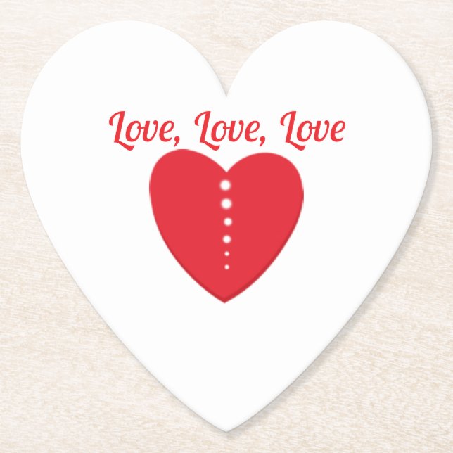 Kärlek Underlägg Red Heart & Dots Papper (Framsida)