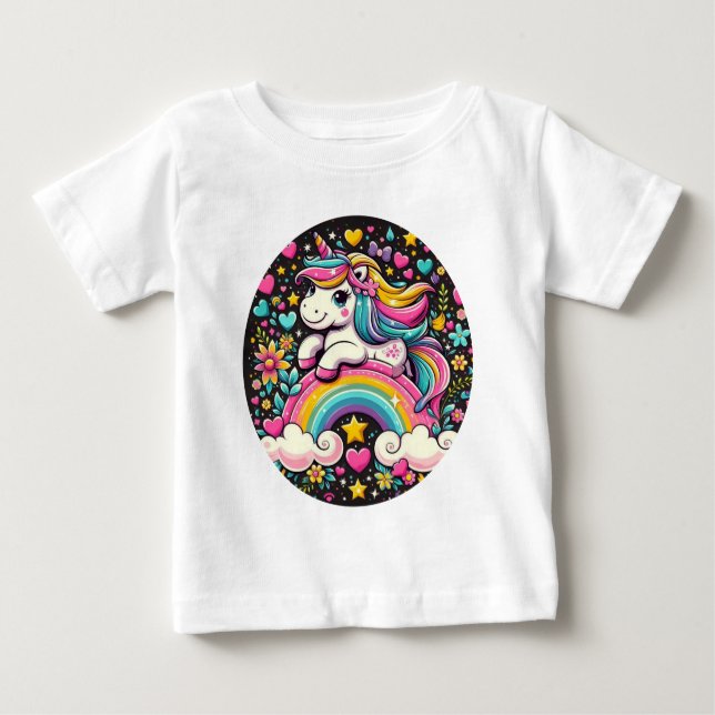 Kärlek Unicorn T Shirt (Framsida)